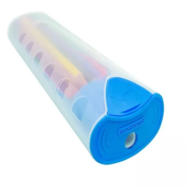 Lápis de Cor Com 12 Cores Case Azul + Apontador CIS