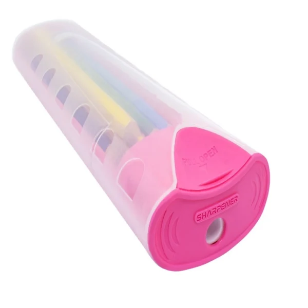 Lapis cor C/12 case rosa + apontador cis