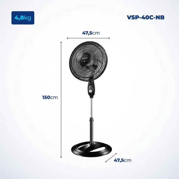 Ventilador de Coluna 40cm Mondial VSP-40C-NB Super Power - 220V - Image 2