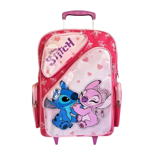 Kit Mochila Infantil Lilo e Stitch Rosa Rodinhas Grande - Image 2